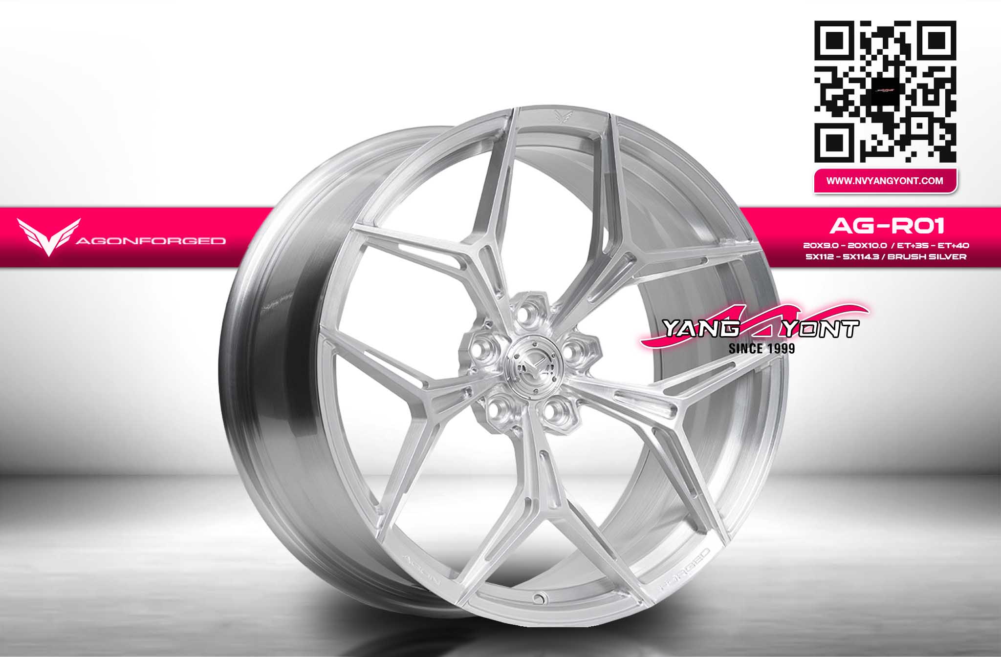 AGR01 | สี Brush Silver (หน้า-หลัง)